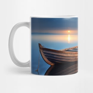 Tranquil Water Boat Serene Landscape Mug